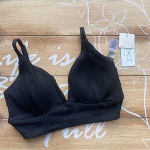NWT L*Space Black Bikini Top D Cup